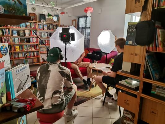Interviewsituation in der Stadtbücherei Eggenburg